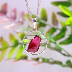 Designer Pink Tourmaline Pendant – 925 Sterling Silver