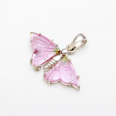 Pink & Green Petite Butterfly Pendant – Unique Wing Design