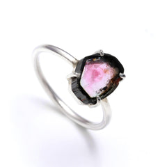 Black Border Pink Watermelon Slice in 925 Sterling Silver