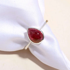 Pink Bi-Color Tourmaline Pear Ring – 925 Sterling Silver