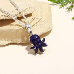 Lapis Lazuli Octopus Pendant in 925 Sterling Silver