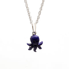 Lapis Lazuli Octopus Pendant in 925 Sterling Silver