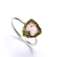 Green Pink Blue Slice in 925 Sterling Silver