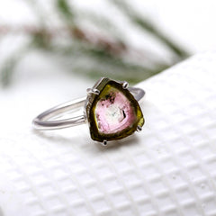 Green Pink Blue Slice in 925 Sterling Silver