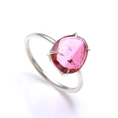 Bicolour Pink & White Flat Cut (Big)  in 925 Sterling Silver