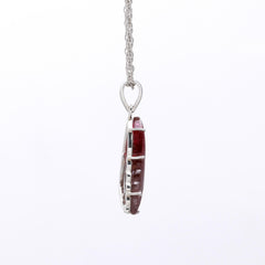 Pink to Smoky Leaf Pendant in 925 Sterling Silver