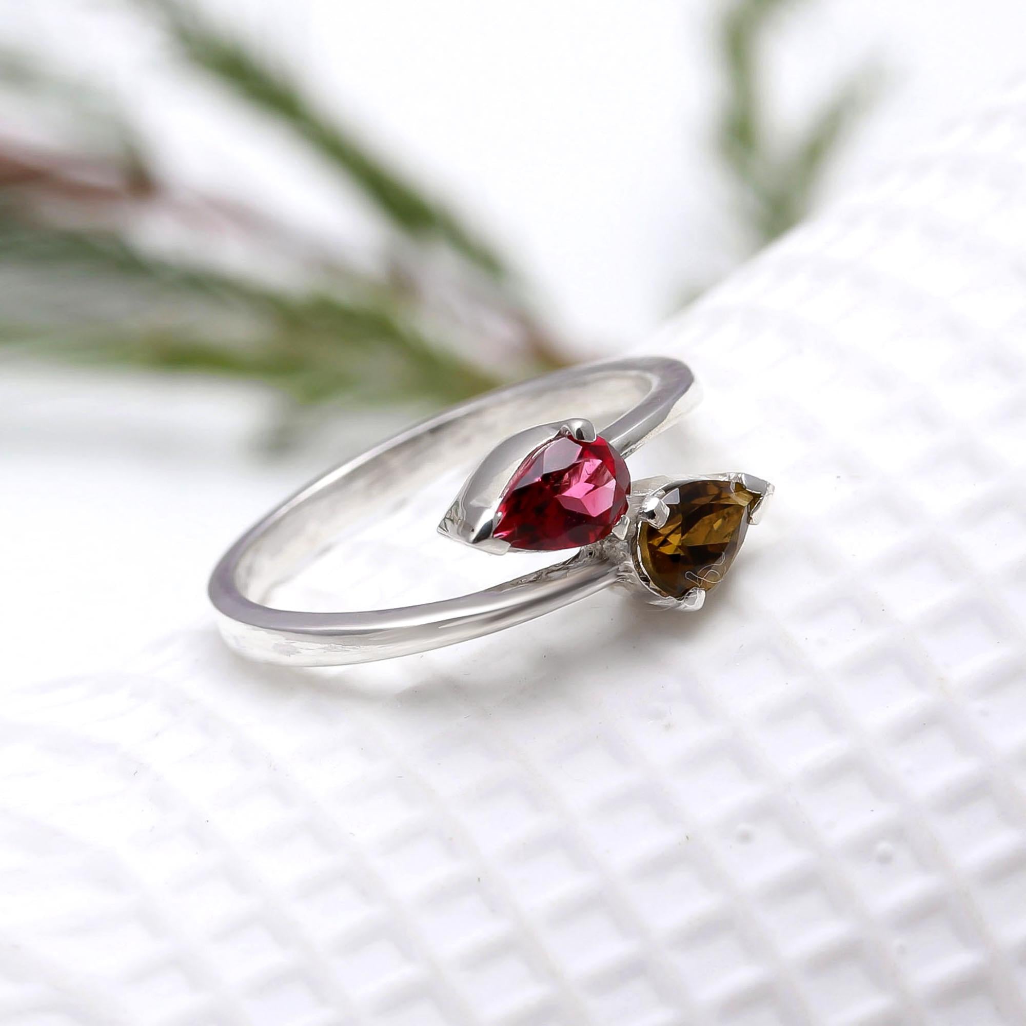 Tourmaline Paan Cut  in 925 Sterling Silver