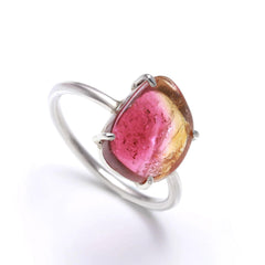 Pink Green Slice with Jardi  in 925 Sterling Silver