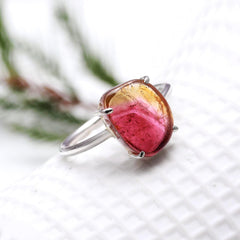 Pink Green Slice with Jardi  in 925 Sterling Silver