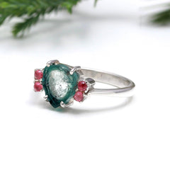 Blue Slice + Pink Cabs in  925 Sterling Silver