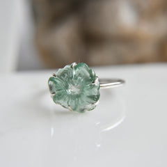 Blue Tourmaline Flower Ring – 925 Sterling Silver