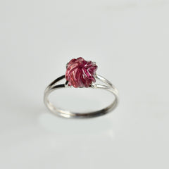 Bicolor Tourmaline Melon Ring – 925 Sterling Silver