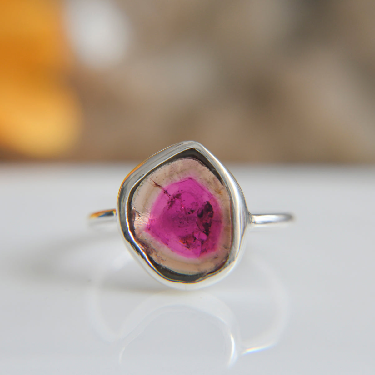Watermelon Tourmaline Ring (Big – Red-Yellow/Green) – 925 Sterling Silver