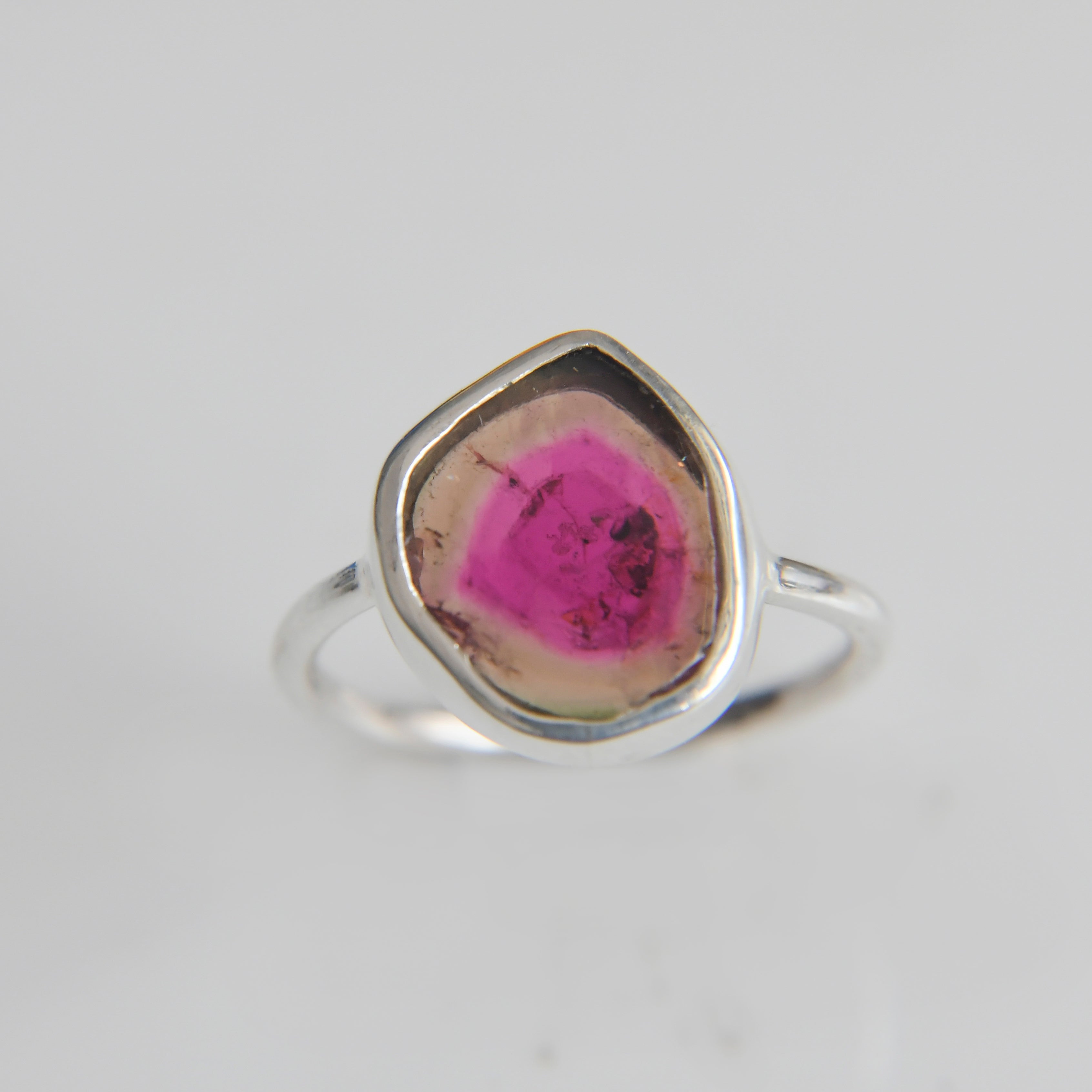 Watermelon Tourmaline Ring (Big – Red-Yellow/Green) – 925 Sterling Silver