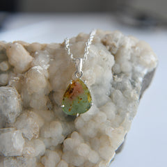 Blue & Pink Tourmaline Slice Pendant with Earthy Inclusions – 925 Sterling Silver