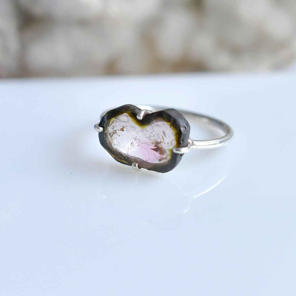 Watermelon Slice Ring – 925 Sterling Silver