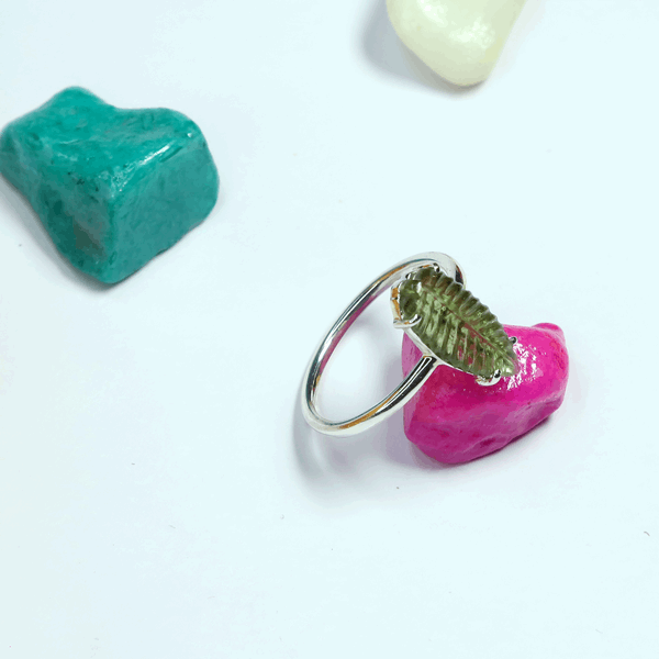 Green Tourmaline Ring in 925 Sterling Silver