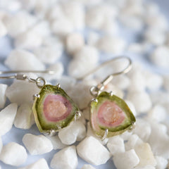 925 Sterling Silver Vibrant Watermelon Slice Earrings