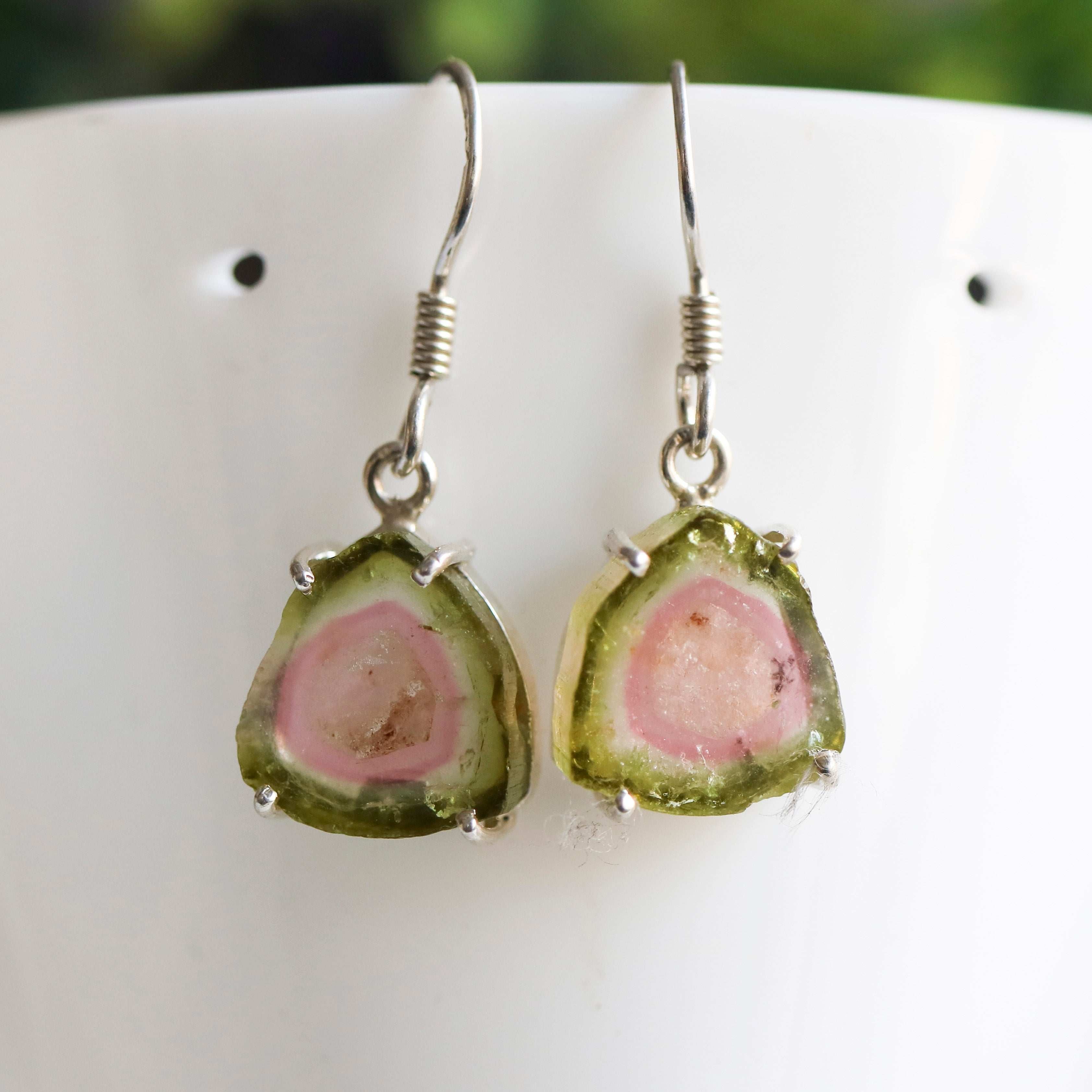 925 Sterling Silver Vibrant Watermelon Slice Earrings
