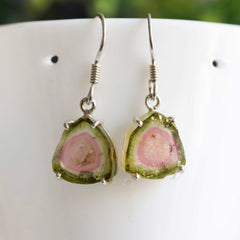 925 Sterling Silver Vibrant Watermelon Slice Earrings