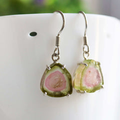 925 Sterling Silver Vibrant Watermelon Slice Earrings