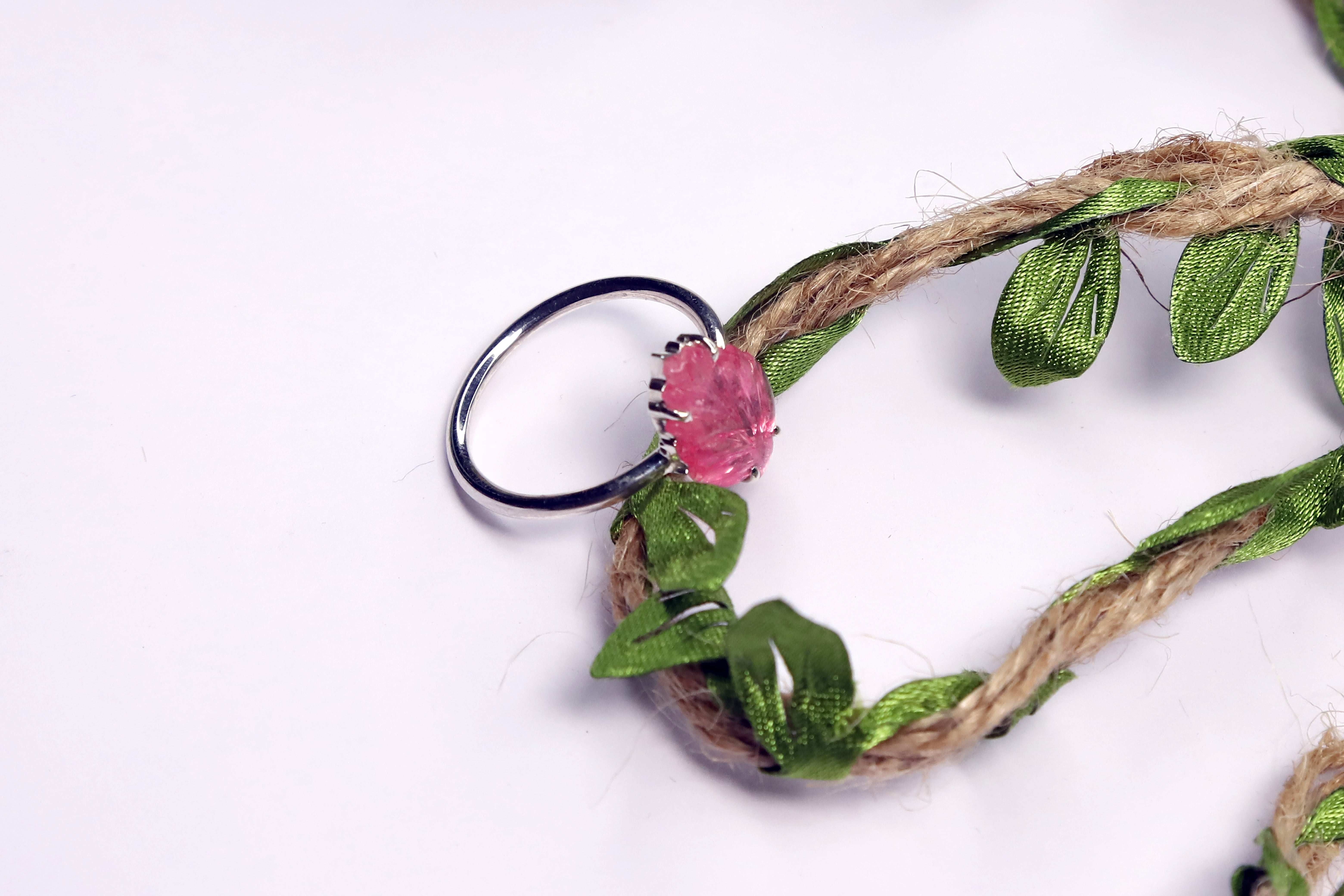 Pink Leaf in 925 Sterling Silver