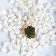 Green Bicolor Watermelon Tourmaline Slice Pendant – 925 Sterling Silver