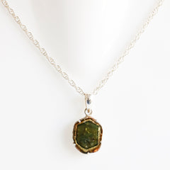 Green Bicolor Watermelon Tourmaline Slice Pendant – 925 Sterling Silver