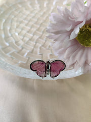 Pink Tourmaline Design Butterfly Ring – 925 Sterling Silver